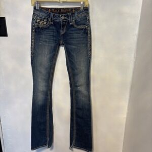 Rock Revival Kai Boot Jeans Womens 25 Stretch  Embellished thick stitch